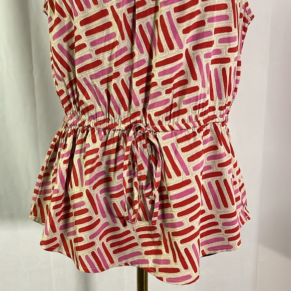 🛍 6 for $35 • Banana Republic Factory Printed Sleeveless Tie Waist Blouse - Picture 7 of 16